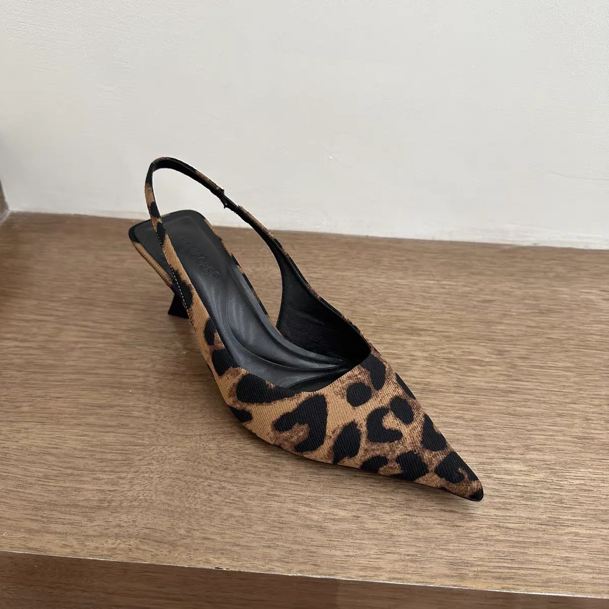 Summer Slip On Leopard Women Sandals Shoes Fashion Pointed Toe High Heel Stripper Party Ladies Sandalias Shoes 260306