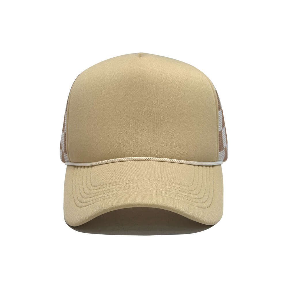 Trucker Hat Free Shipping Mesh Checkered Women Adjustable Baseball Cap Breathable Stylish Simple Sun Protection Travel Outdoor Activity Cap