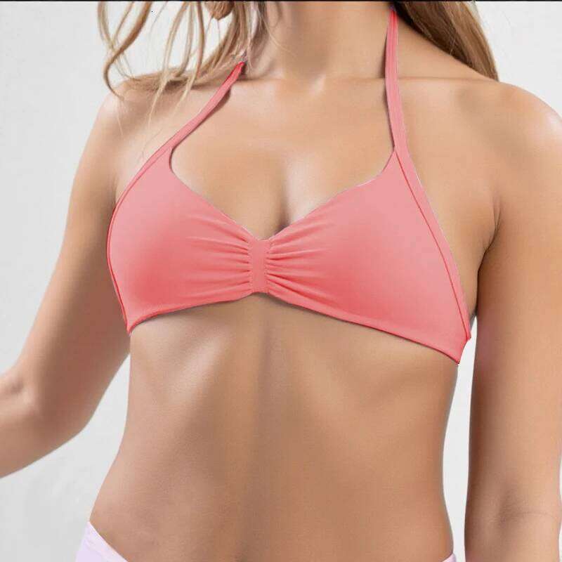 Strappy Bra Top Women High Support Thin Strap Halter Sport Seamless Bras Scrunch Workout Yoga Tank Y260303