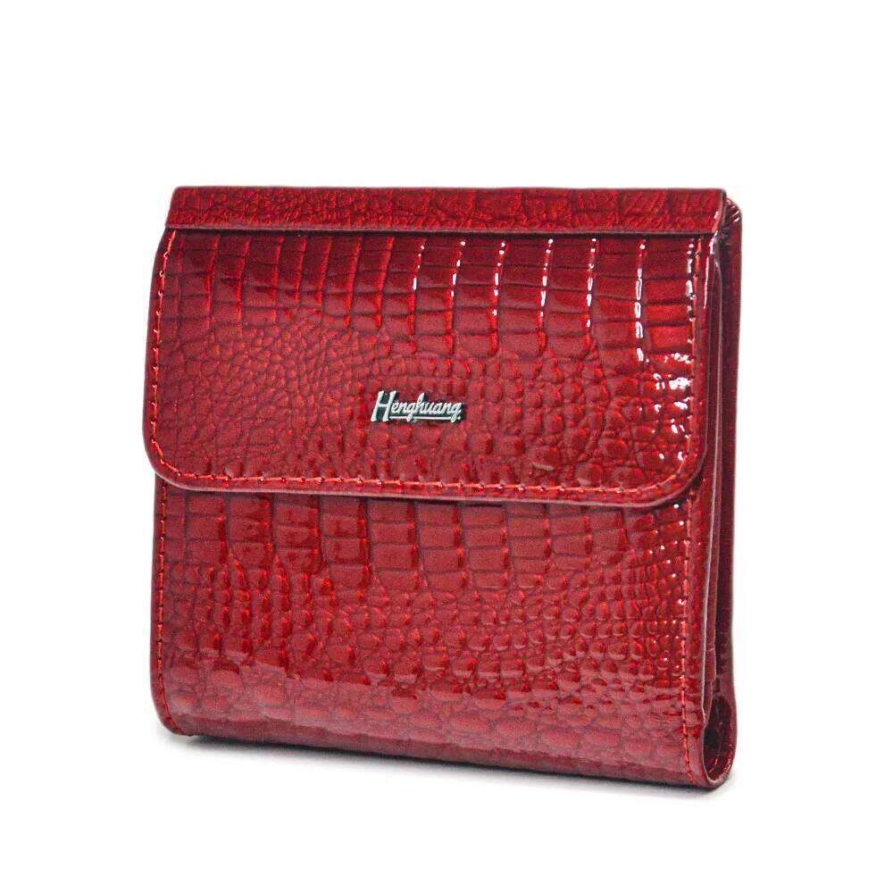 HH Women Wallet Patent Leather Lady Short Hasp Zipper Coin Card Holder Purse Mini Wallets Female Luxury Alligator Purses Clutch C260304