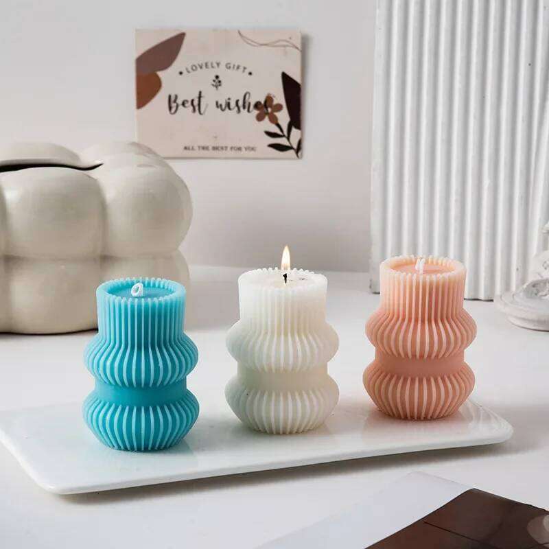 Fluted Scented Aesthetic Decorative Home Personalized Smokeless Candles Gift Set for Guests W260304