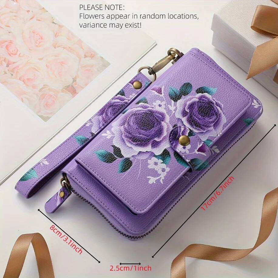 Anti-Theft Rfid Women's Wallet Card Holder, Universal Case, Bag, Stylish Large Capacity 70% off Long Wallet, Clutch Bag Suitable for All Phone Mo