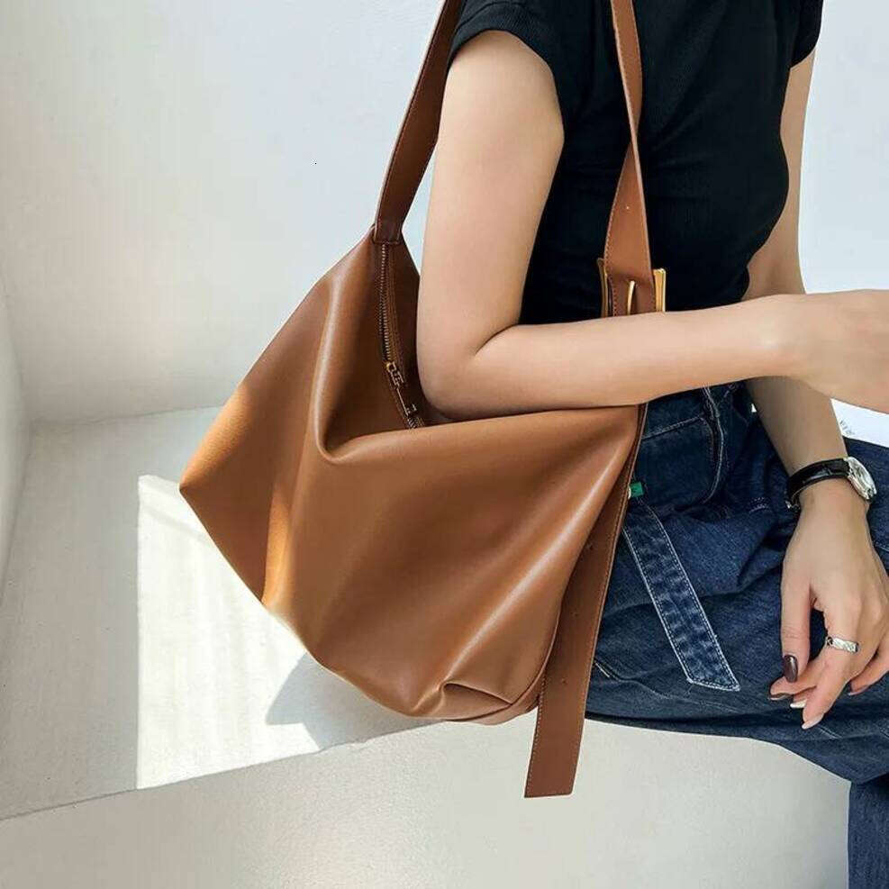 OLOEY Brand Shoulder Soft Leather Luxury Tote Bag Large Capacity Top Layer Cowhide Women Diagonal Cross Handbag