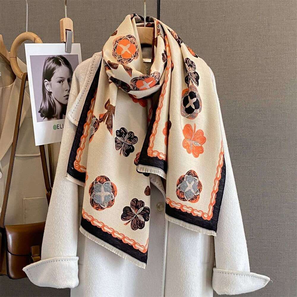 63*185cm Warm Scarf For Women Luxury Tassel Shawl Imitation Cashmere Pashmina Warps Autumn/Winter Coldproof Windproof Blanket XJ260304