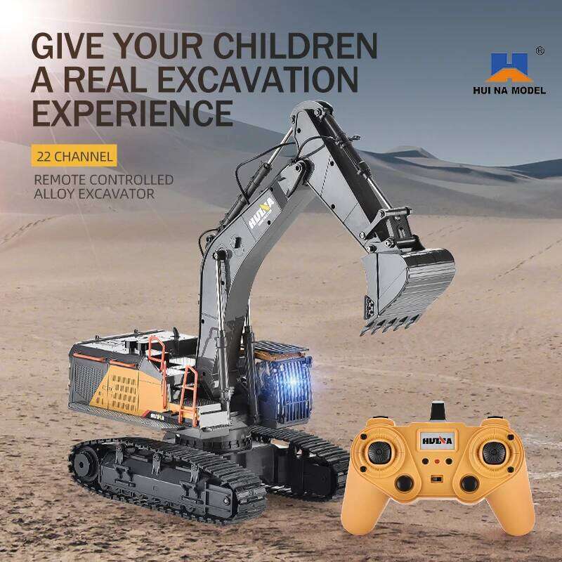 HUINA 1592 RC Excavator 1:14 Scale 22 Channels 2.4G Semi-Alloy Remote control Engineering Crawler Tractor Children's Gift Z260303