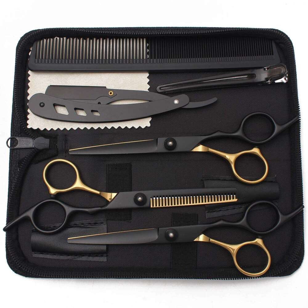 Hair JP Stainless Hairdressing Kit Barber Shop Sakon Thinning Scissors Set Comb Razor Haircut Shears C1001 H260303