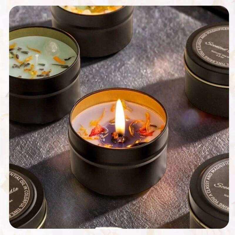 Crystal high-end iron cans, soy wax, dried floral wholesale scented candles, hand held gifts W260304
