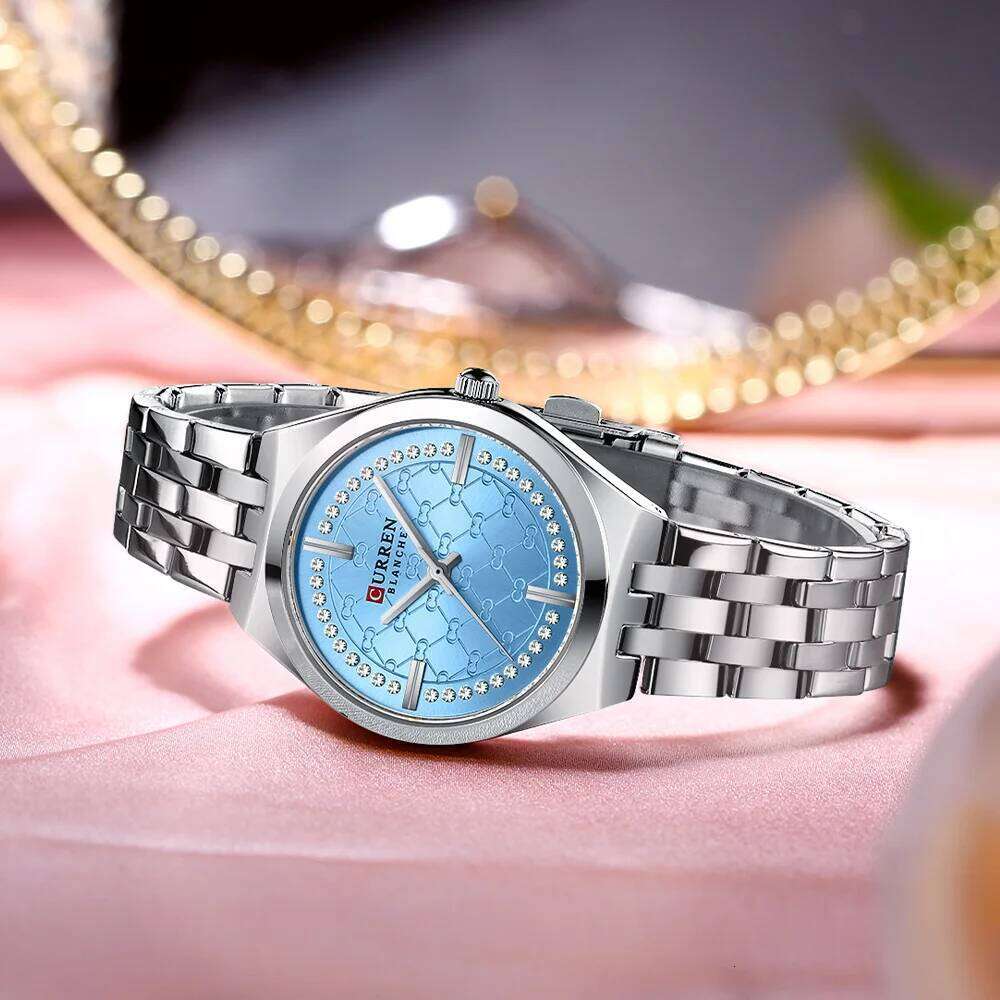 CURREN Original Unique Dial Quartz Watch for Women Fashion Elegant Ladies Watches Stainless Steel Waterproof Women's Wristwatch XJ260303