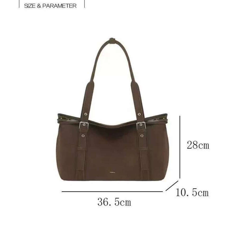 OLOEY Suede Large Capacity Commuter Tote Shoulder Handbag Underarm Bag Soft And Durable