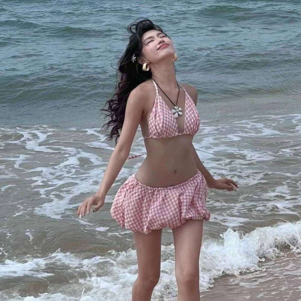 2025 Beachwear Bathing Suit Sexy Lace-up Splicing Vintage Y2k Bikini Sets Holidays Swimsuit Women Swimwear Beach Style Bikinis Y260303