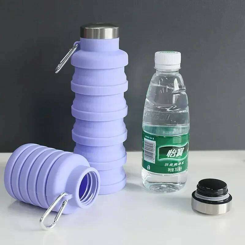 Silicone Foldable Portable Reusable Telescopic Cup Travel Water Bottle for Outdoor sports trips S260303