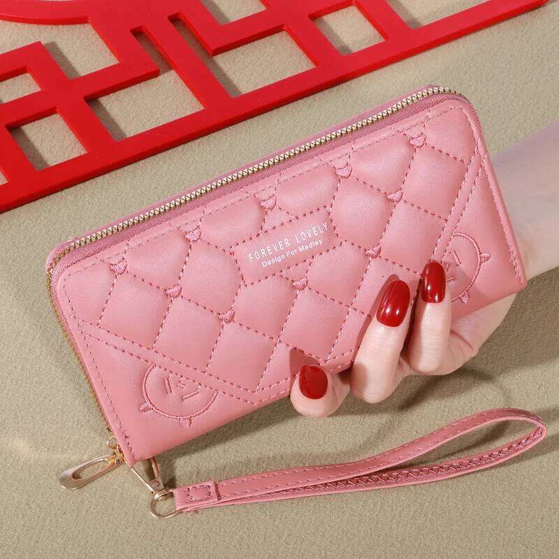 2024 New Wallet Women's European and American Card Zipper Handbag Embroidered Mobile Phone Bag C260304