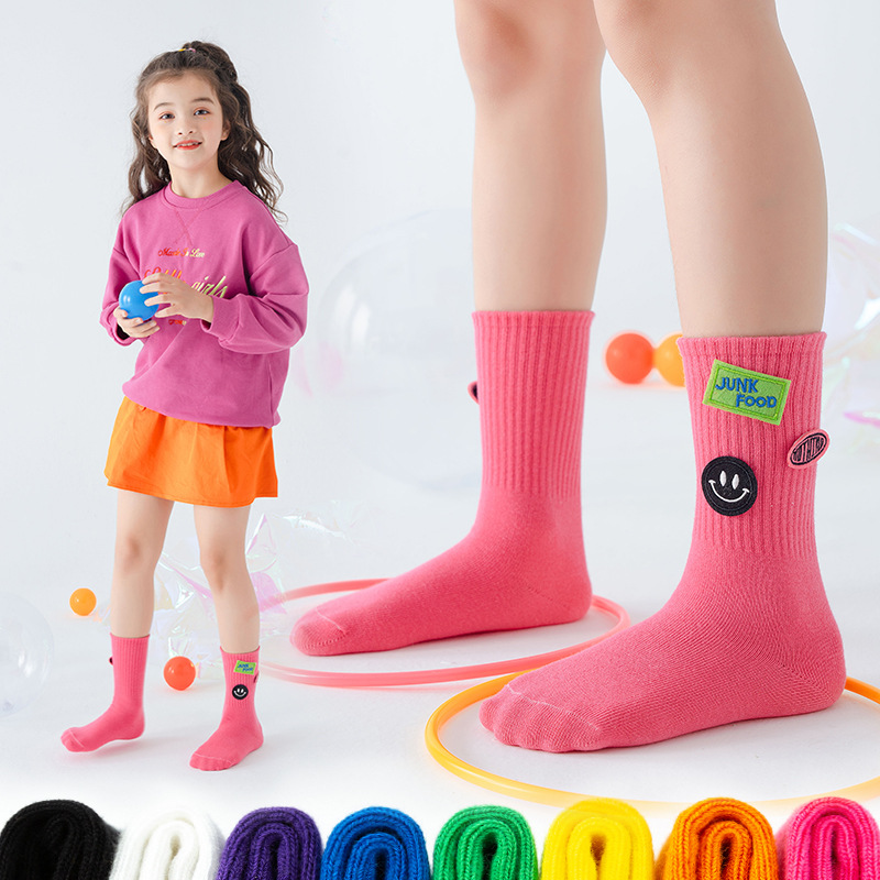 kids Socks boys girls sock multi color candy color long tube socks yellow blue pink white black RED socks