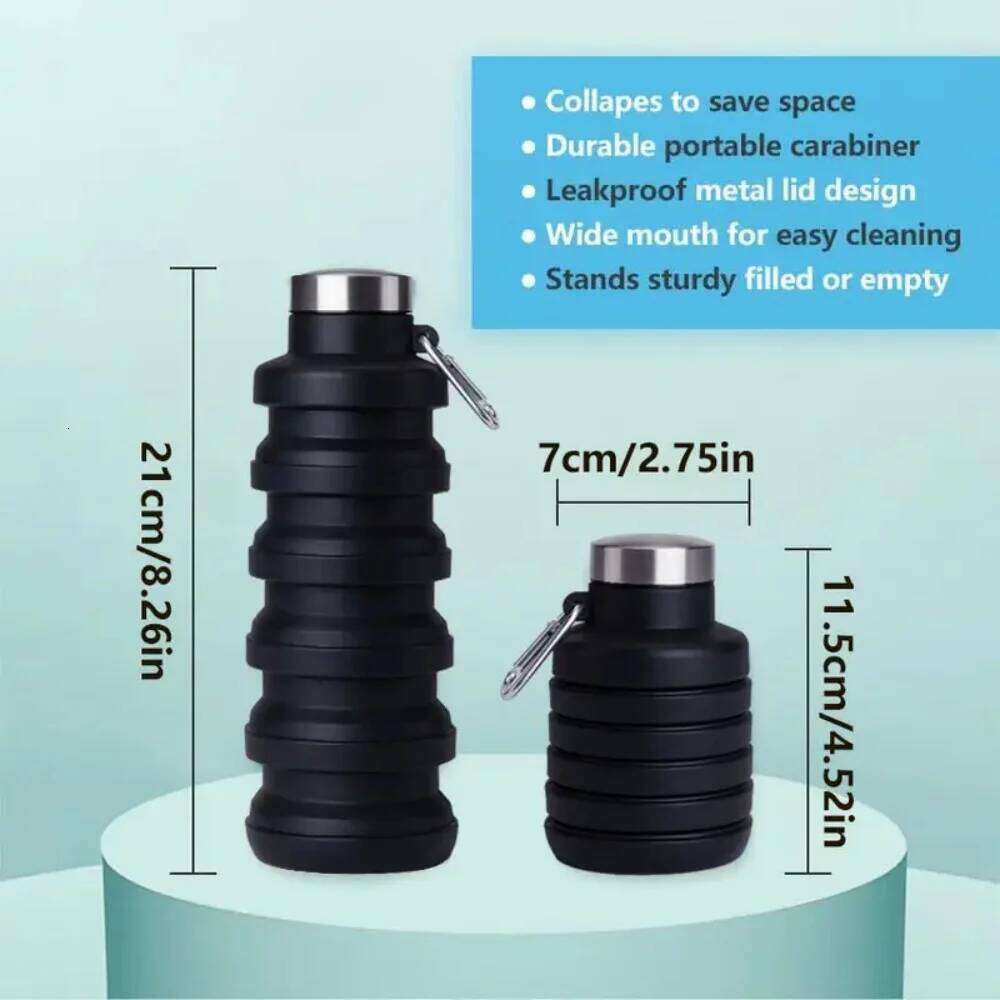 Cup Food - Grade Silicone Collapsible Water Bottle, 500ml Portable Foldable Mug Suitable for Outdoor Sports S260303 0d7