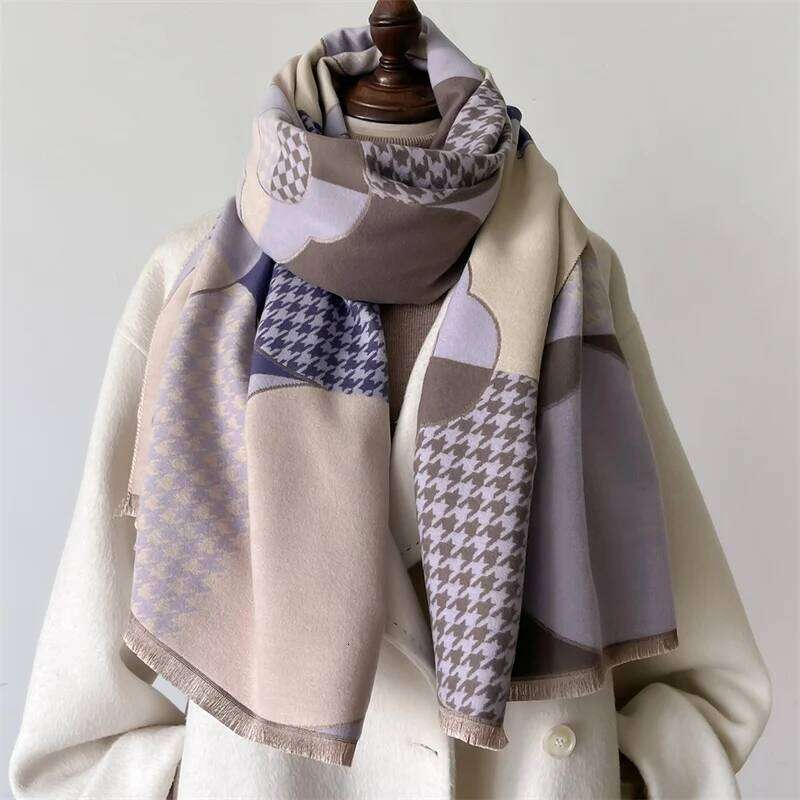 Luxury Winter Scarf Women Cashmere Warm Pashmina Brand Foulard Female Shawls Wraps Thick Soft Bufanda Poncho Scarves Stole 2024 XJ260304