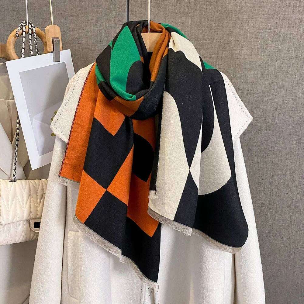 Warm Thickened Scarf 65*185cm Long Tassel Pashmina Shawl Faux Cashmere Warps Autumn Winter Blanket For Women Men XJ260304