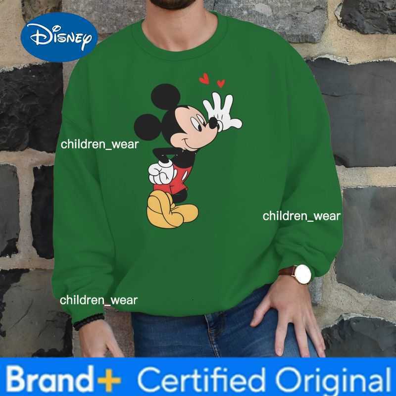 Disney Playful Mickey Mouse Minnie Valentine Sweatshirt Women Men Long Sleeve Crewneck Pullover Fashion Classic Character Sweatshirts H26030411