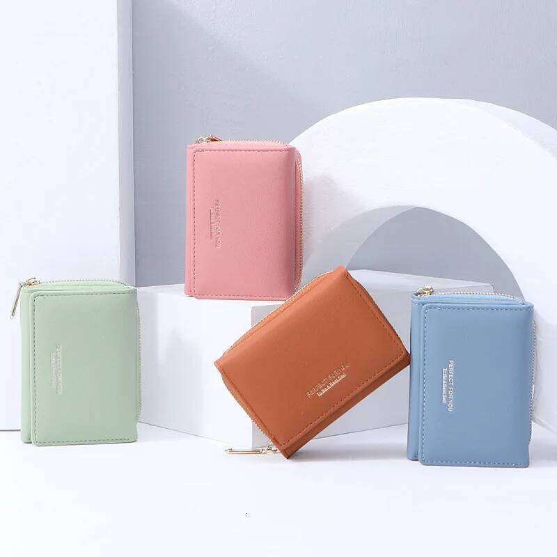 Women's short Korean version zipper coin simple women's three fold multi-function purse C260304