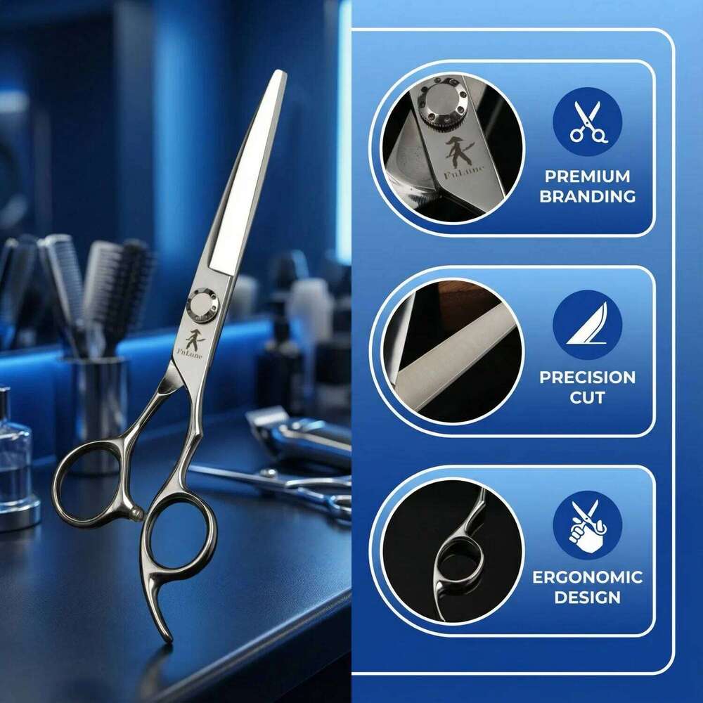 FnLune 6inch Hairdressing Scissor Professional Hairdressers Barbers Stainless Steel Hair Cutting Shears Salon Barber H260303