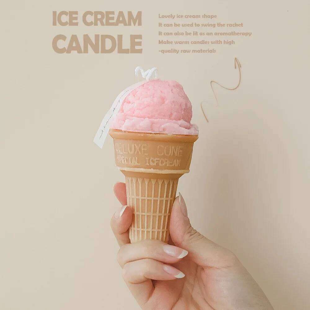 Ins Style Ice Cream Handmade Scented Soy Wax Candle for Aromatherapy Wedding Birthday Candles Party Home Decoration W260304