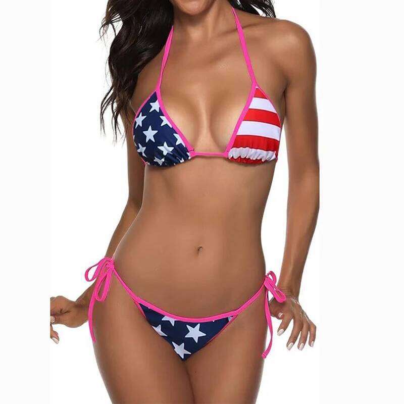 Sexy Bikini 2026 Women USA Flag Print Bra Underwear Lingerie Swimsuit Low Waist Bikinis Sets Beach Swimwear Y260303