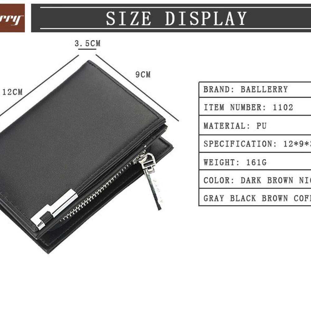 Executive Gift Men's Short Wallet Slim RFID Blocking Multi-Card Slots PU Leather Essential C260304