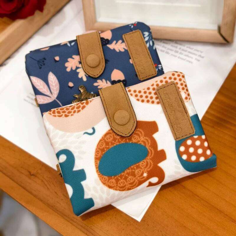 Women Zipper Hasp Short Wallet PU Leather-Capacity Coin Purse Money Bag Frosted Printing ID Card Holder Girl Cute Clutch C260304