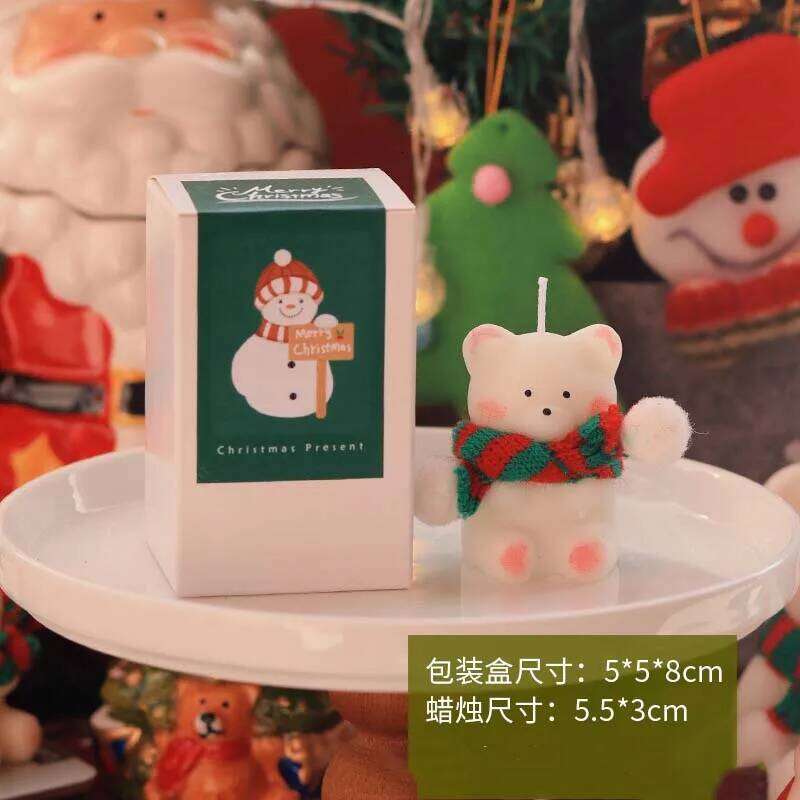Bear Scented Candles Cozy Christmas Gift for Table Decoration and Accessories W260304