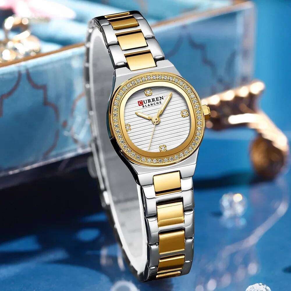 CURREN Round Mini Dial Quartz Watch Ladies Simple Casual Alloy Case Wristwatch Stylish Fashion Gift for Women Montres Femmes XJ260303