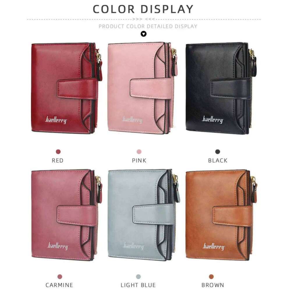 Casual Trifold Men's And Women's Unisex Short Wallet Multi-Card Driver's License Card Holder Large Capacity Zipper Coin Purse C260304