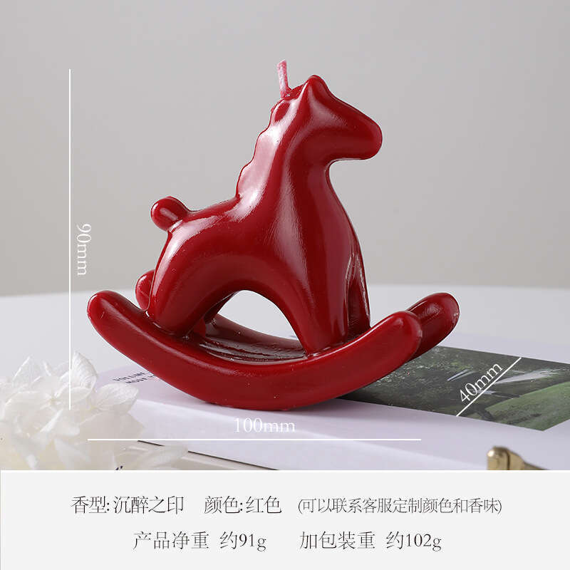 New Year Rocking Horse Scented Simple Design Sense Study Living Room Elegant Candle Creative Home Decoration Wholesale W260304