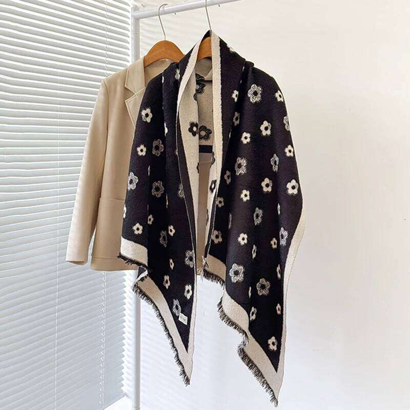 2025 Women's Luxury Brand Cashmere Shawl - Winter Cute Allover Print with Tassels Pashmina Wrap Bandana XJ260304