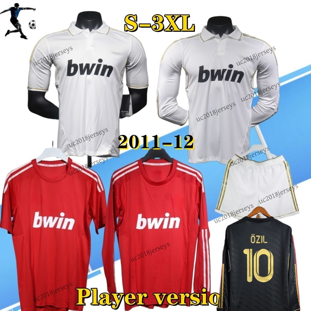 S-3XL Player version 2011-12 Madridjerseys RAUL SERGIO RAMOS KAKA HIGUAIN retro soccer jersey Ronaldo BENZEMA VAN DER VAART 11 12 REal vintage classic football shirt