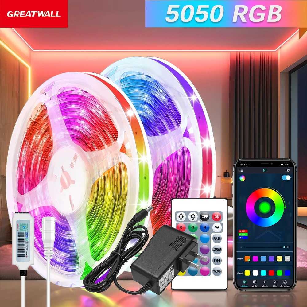 GREATWALL WIFI 100 foot LED strip 50550RGB strip music synchronous color change room home party decoration APP controller H260304