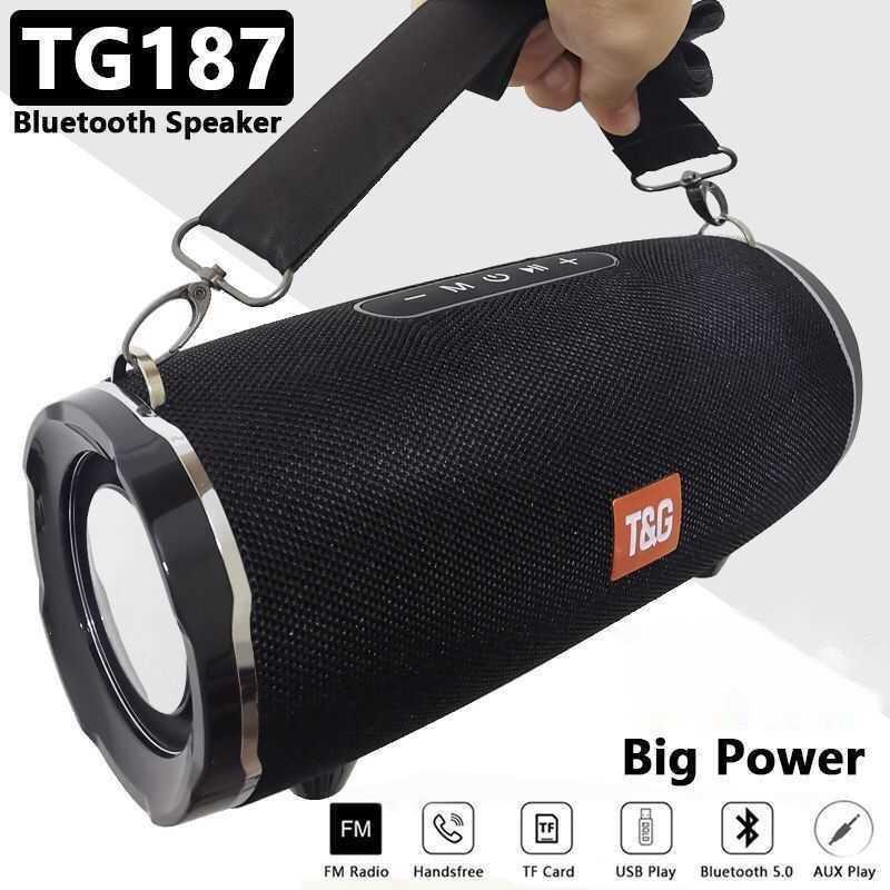 Portable Speakers TG187 30W Big Waterproof Column Subwoofer Power Bluetooth Speaker Boom Box Music Center for phone Computer FM Y2212