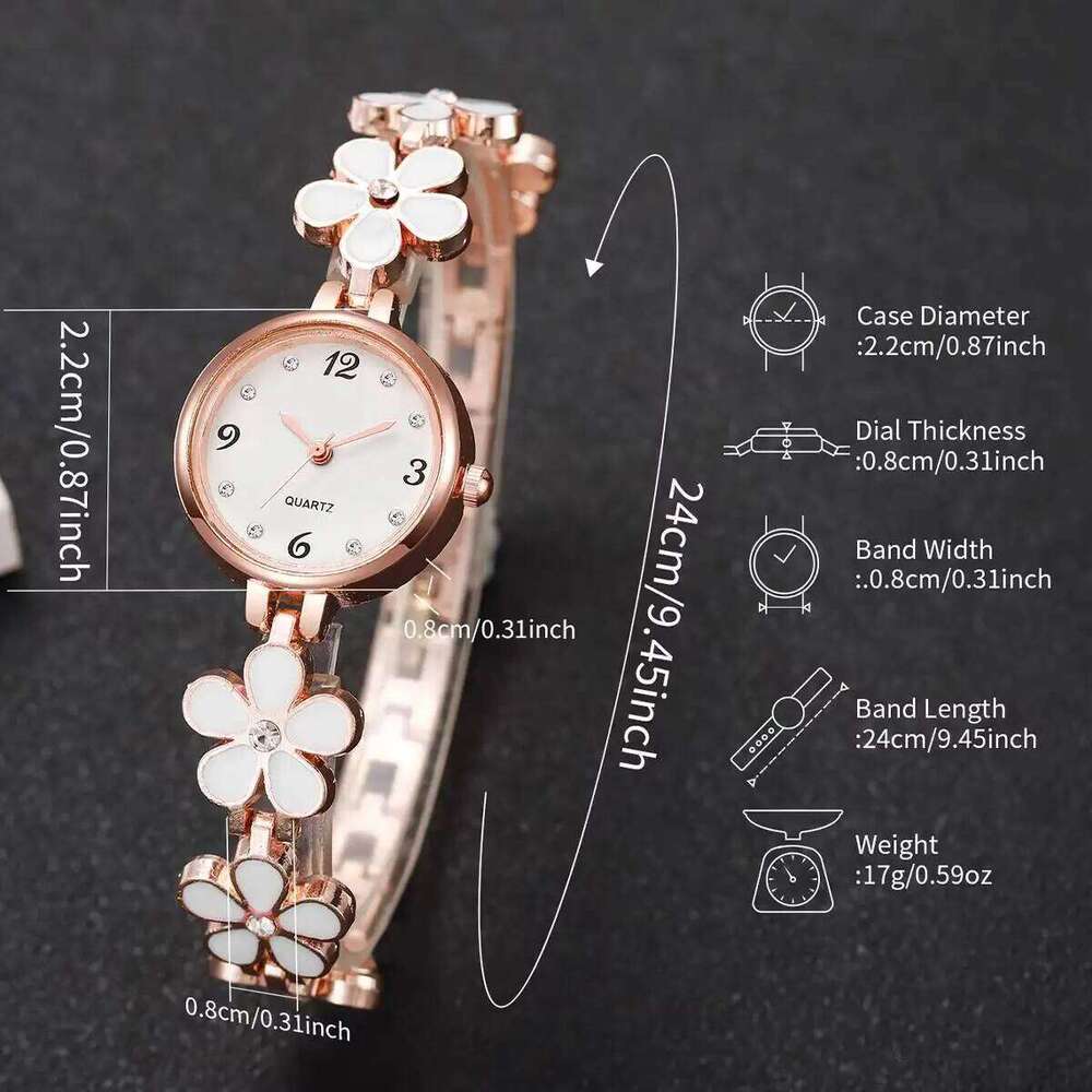 Elegant Women Watches Fashion Flower Bracelet Strap Ladies Quartz Wristwatch Reloj MujerWithout Box XJ260303