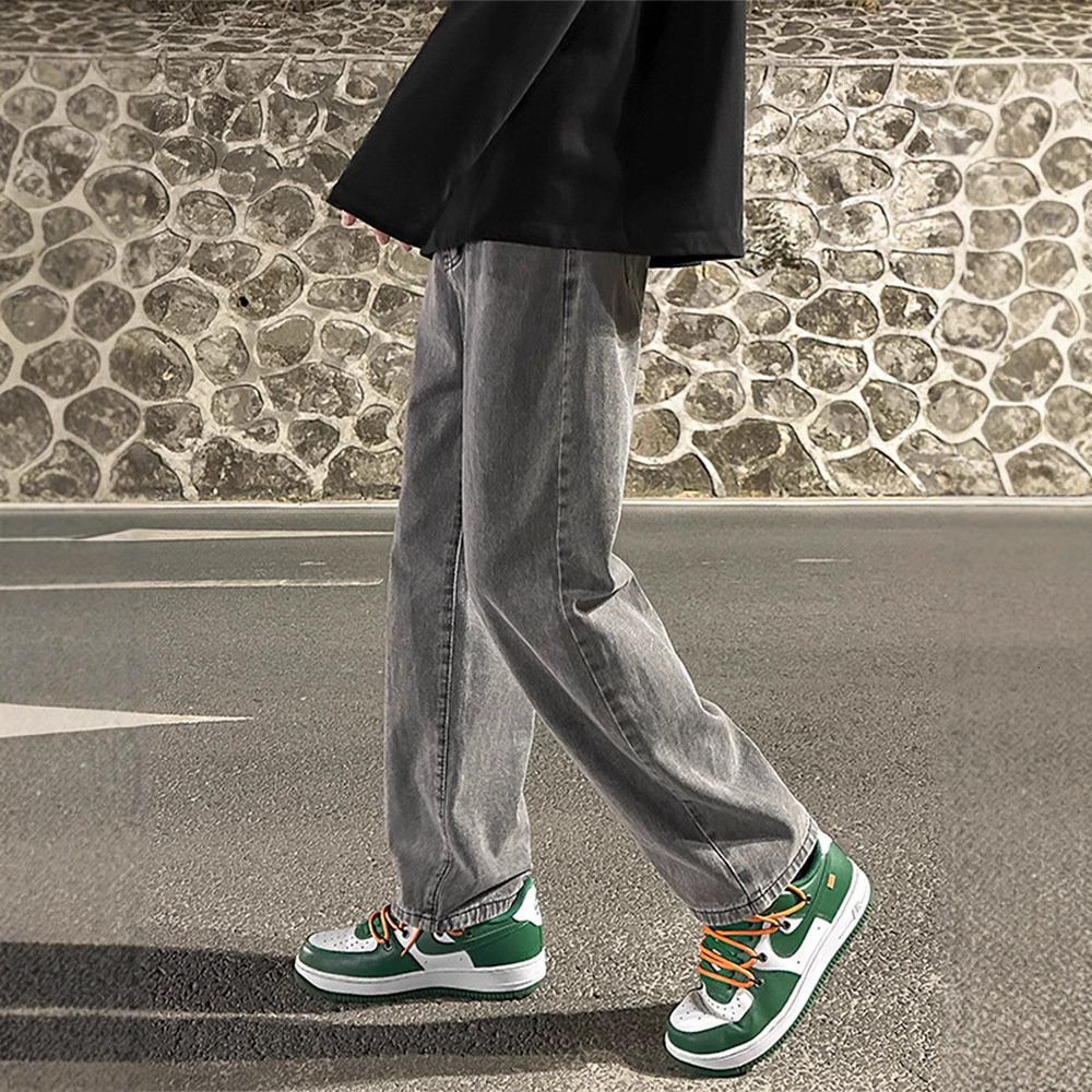 Charcoal Gray Jeans For Men Loose Wide-leg Pants Men's Spring New Hong Designer Pants Kong Style Ins Trend Brand Straight-leg Long Pants For Men