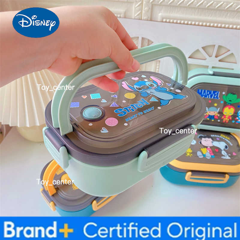 Cartoon Stitch Lunch Box Cute Microwave Leakproof Portable Bento Box Boy Girl Double/Single Layer Large Capacity Food Container H260304