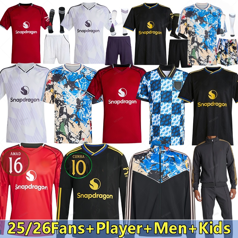 24 25 26 United Retro Soccer Jerseys GARNACHO HOJLUND MARTINEZ YORO football shirt B. FERNANDES Football Shirts men kids kits MAINOO ZIRKZEE AMAD training uniform s