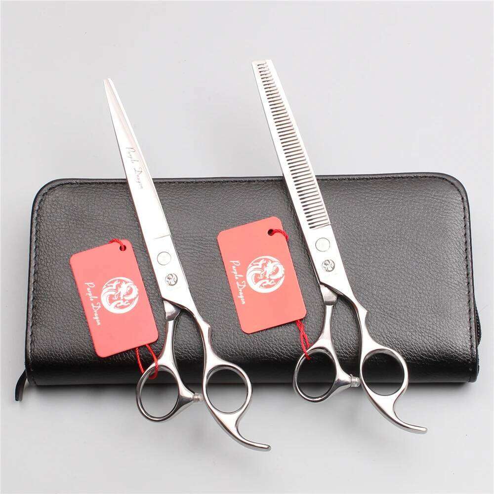 Grooming for Dog Purple Dragon 7.5" Japan Stainless Thinning Cutting Shears Pet Scissors Silver H260303
