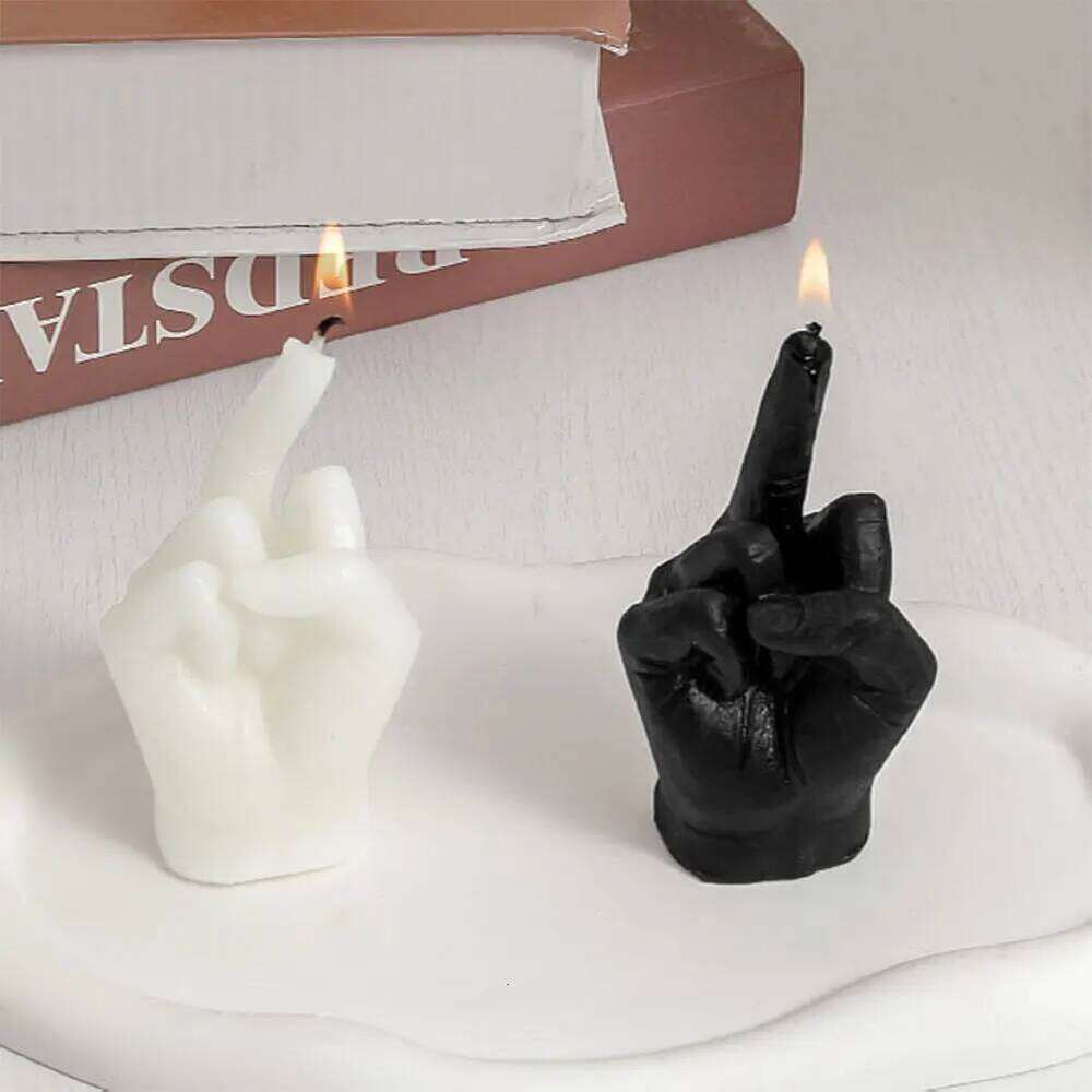 Middle Finger Creative Scented Candle Hand Gesture Candles for Aromatherapy Home Decoration Ornaments W260304