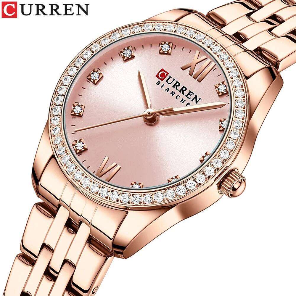 CURREN Brand Waterproof Quartz Stainless Steel Strap Diamond Fashion High Quality Ladies Watch Reloj Mujer XJ260303