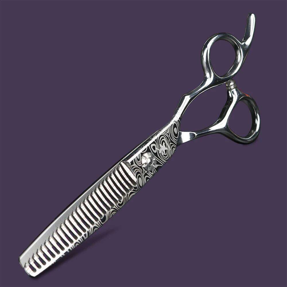 XUANTENG6-inch Damascus pattern scissors with different hair thinning amounts, barber styling tools H260303