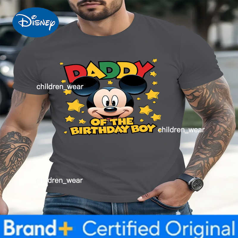 Disney Daddy/Mommy of The Birthday Boy Print Classic T-shirts Women Men Casual Cartoon Couple Matching Tshirts Short Sleeve Unisex Tees H260304