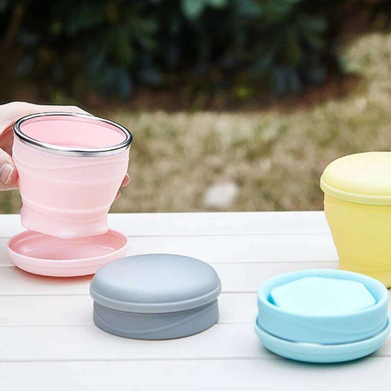1Pcs Food Grade Silicone Water Portable Folding Camping Mouthwash Travel Outdoor Casual Cup S260303