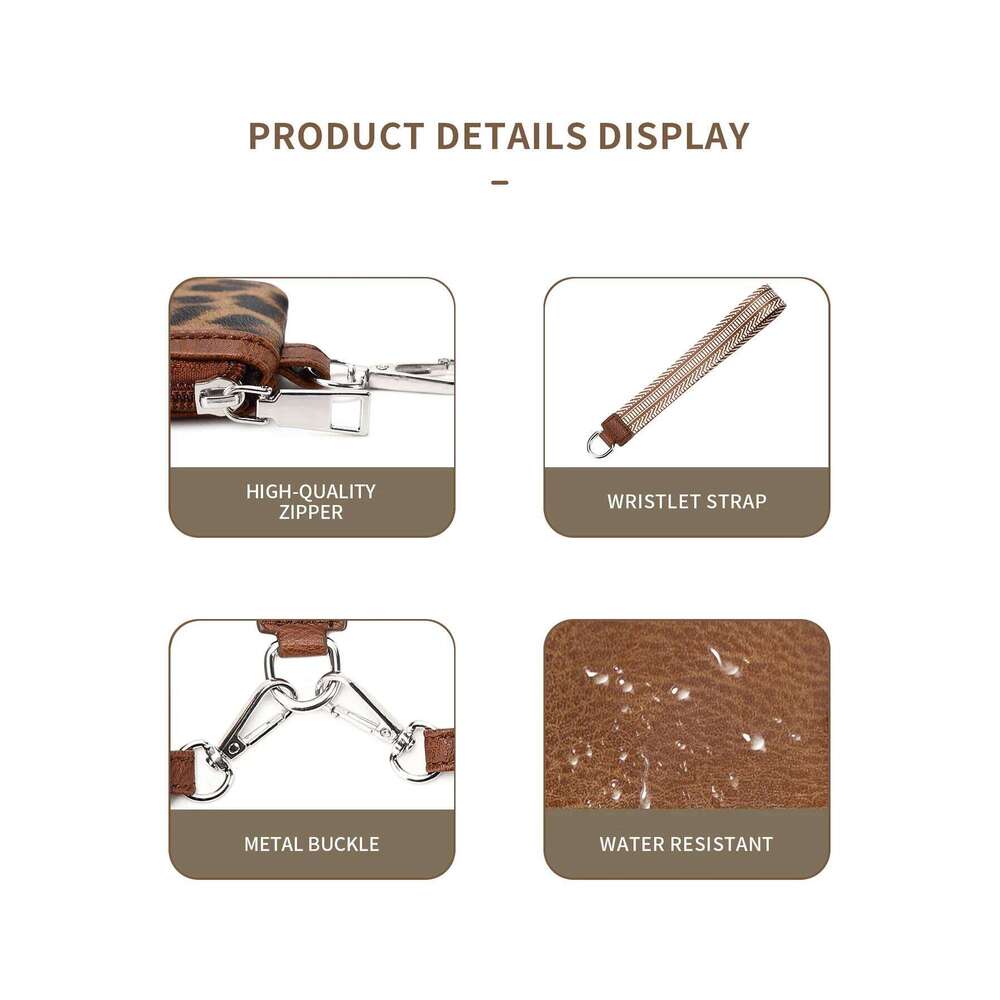 Mini Zipper Wristlet Wallet, Detachable Dual Pocket Purse, Portable Keychain Card Coin Pouch, Fashionable Women's Wallet C260304