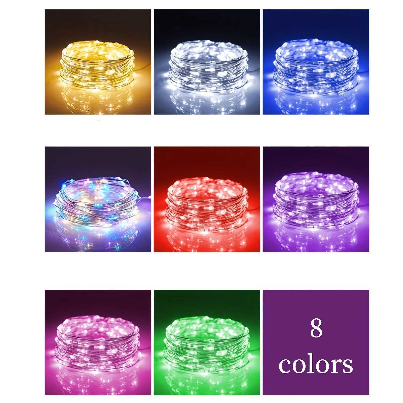 5Packs 1m LED String Lights 8 colors for Christmas atmosphere/birthday room decoration/camping/flowers/cakes/toy decoration H260304
