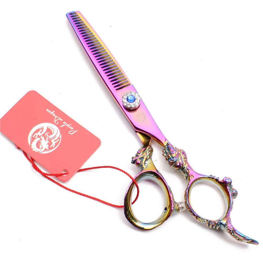 5.5" 6.0" 440C Purple Dragon Hairdressing Cutting Hair Thinning Shears Professional Scissors Z9004 H260303