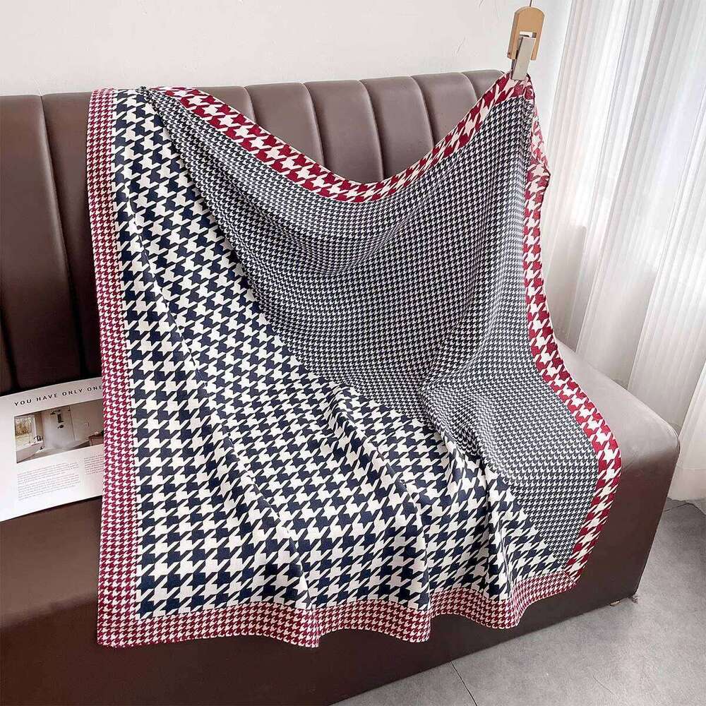 Floral Printed Square Scarf Women 90*90cm Imitation Silk Scarves Bandanas Summer Thin Hijab Neckerchief Luxury Beach Shawl Wraps XJ260304