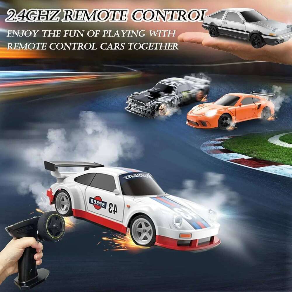 1/43 Mini Remote Control 2.4GHz 4WD Full Proportional High Speed Fast Drift Cars Racing Tires Hobby RC Car Toy Model Gift Z260303